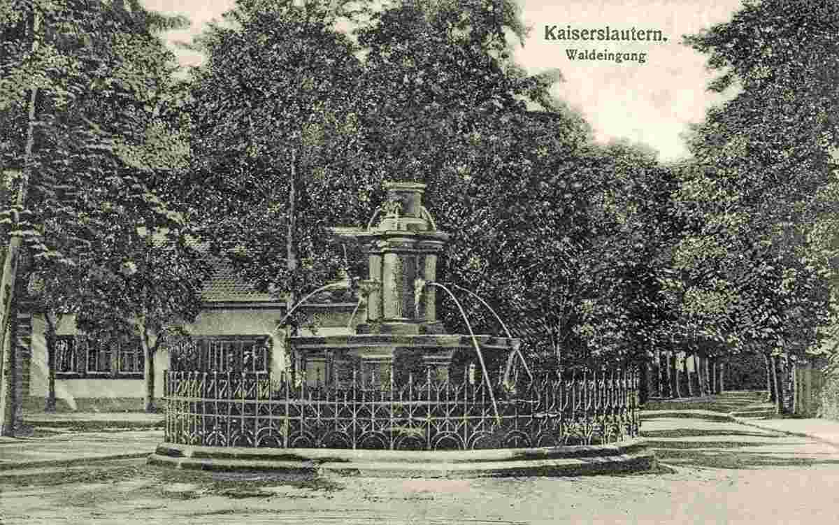 Kaiserslautern. Waldeingang, Brunnen, 1910