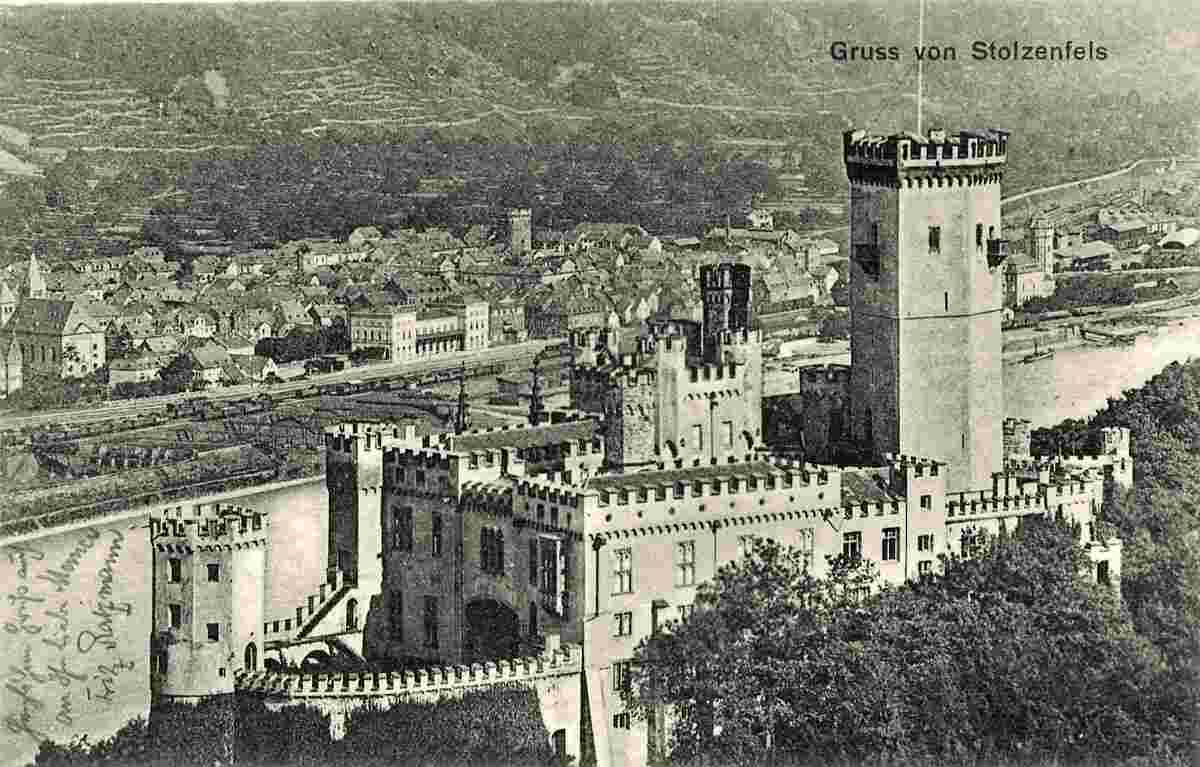 Koblenz. Stadtansicht mit Schloß, 1908