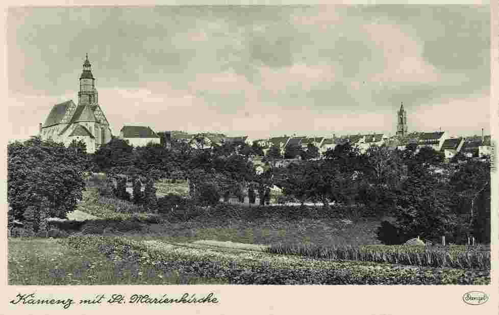 Kamenz. Panorama St. Marienkirche, 1936