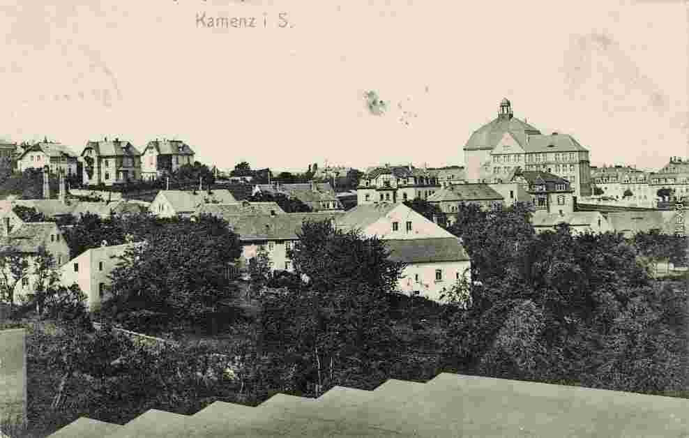 Kamenz. Panorama der Stadt und Kirche, 1911