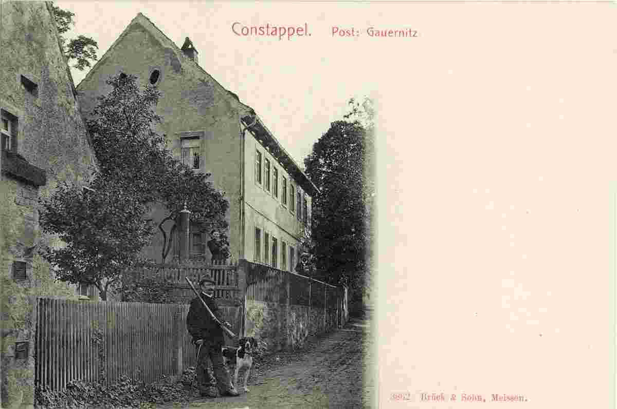 Klipphausen. Constappel - Wohnhaus und Förster mit Hund, 1903
