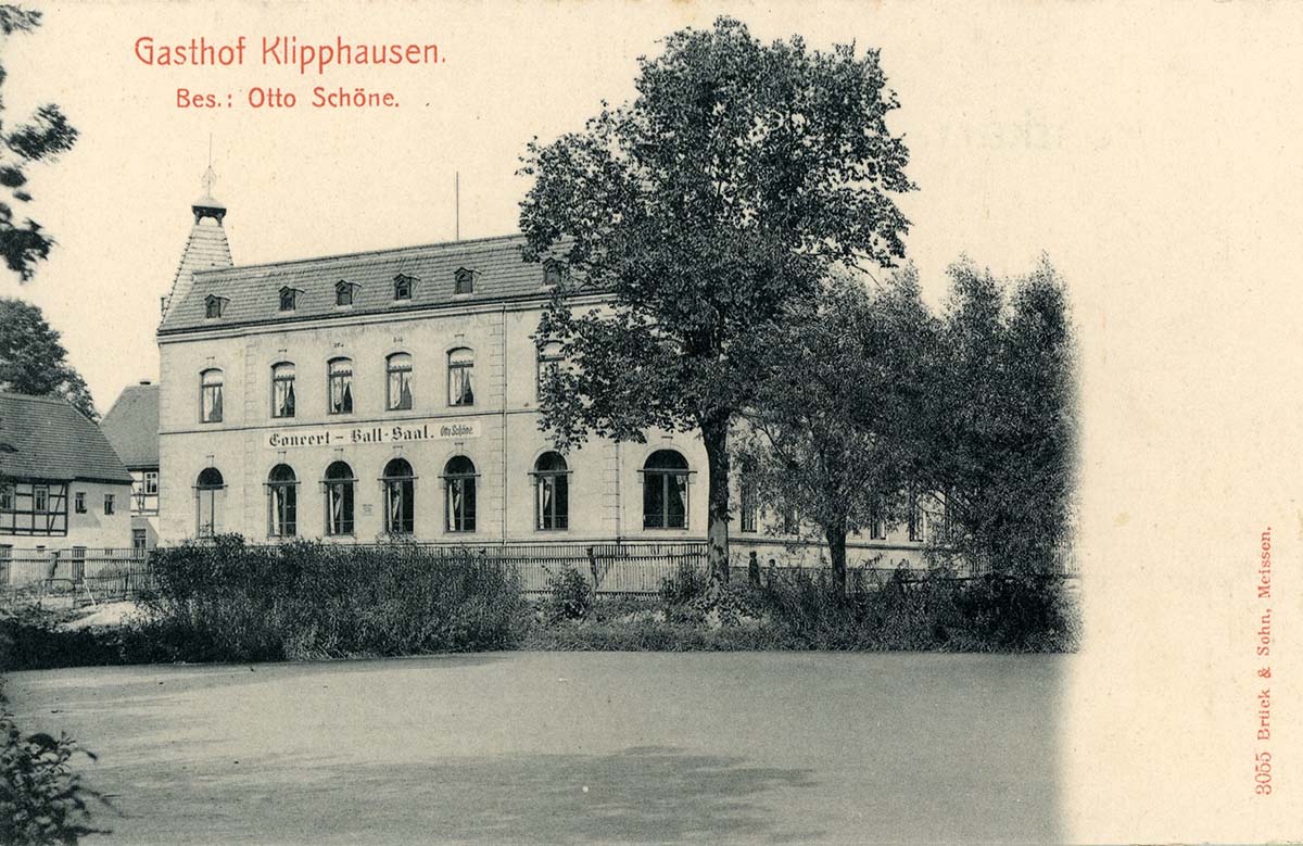 Gasthof Klipphausen mit Konzert und Ballsaal, besitzer Otto Schöne, 1903