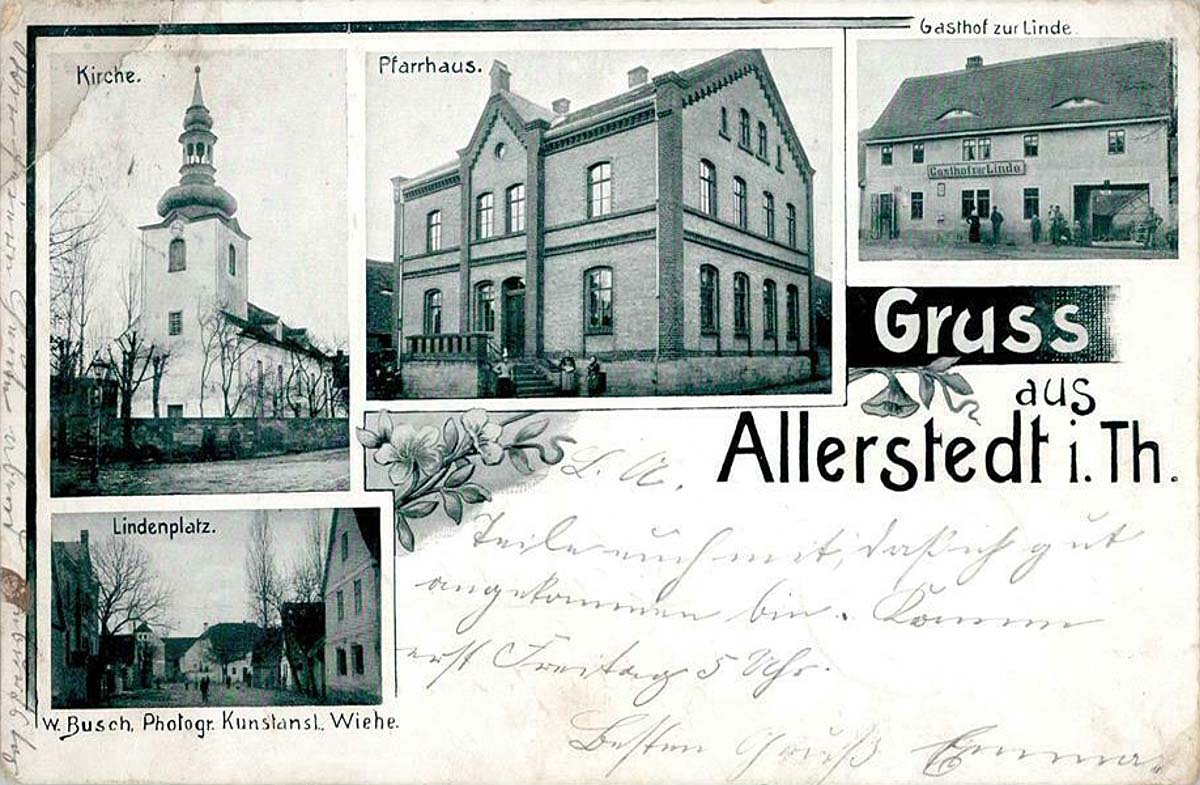 Kaiserpfalz. Allerstedt - Kirche, Pfarrhaus, Gasthaus zur Linde, Lindenplatz