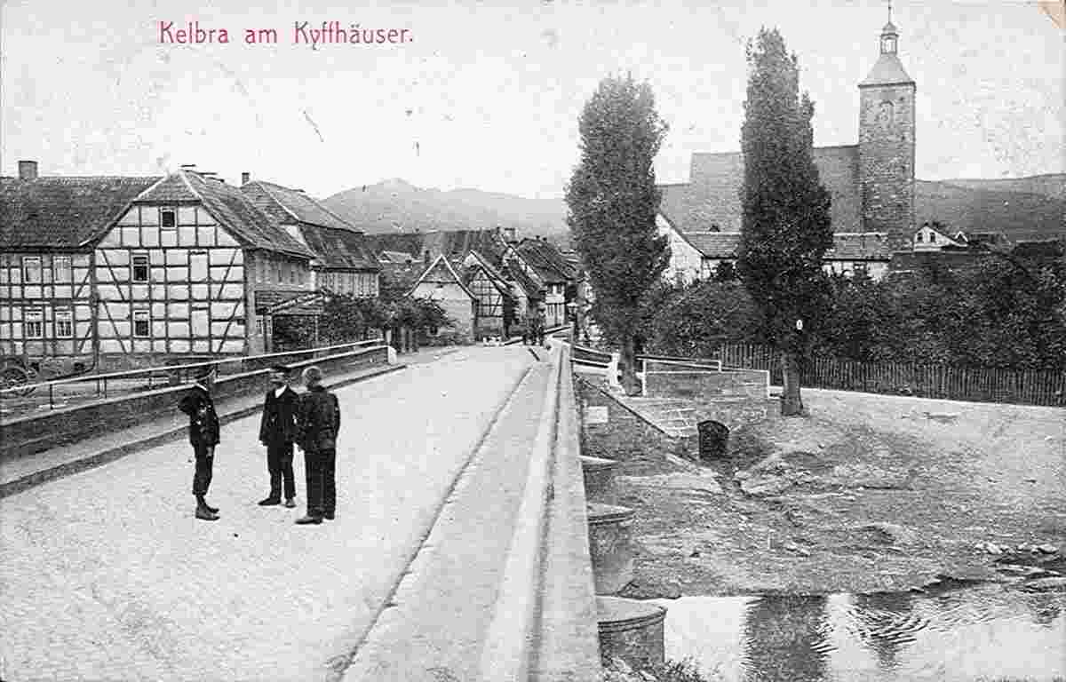 Kelbra. Blick von der Brücke zur Kirche, 1911