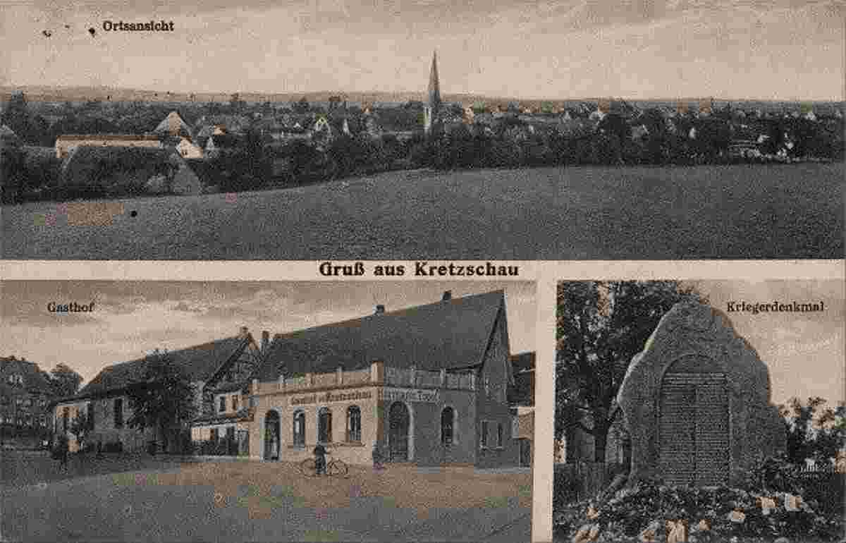 Kretzschau. Gasthof, Kriegerdenkmal