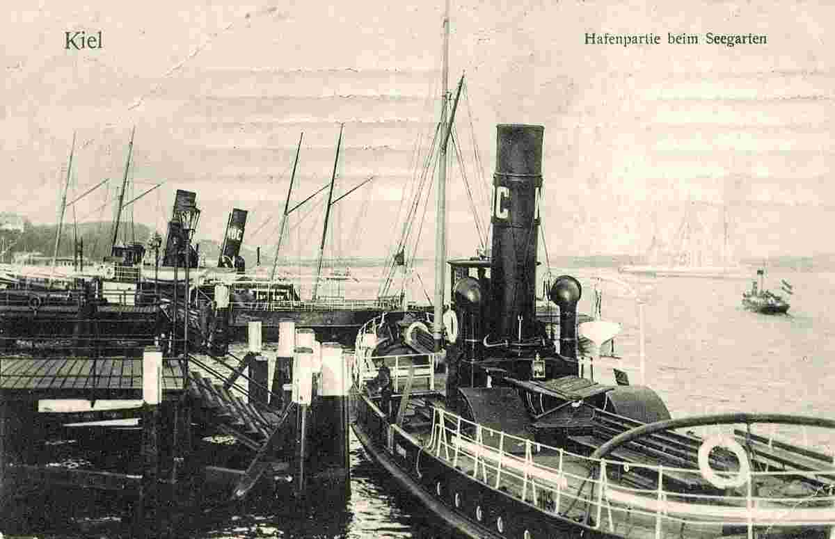 Kiel. Hafenpartie beim Seegarten, 1914