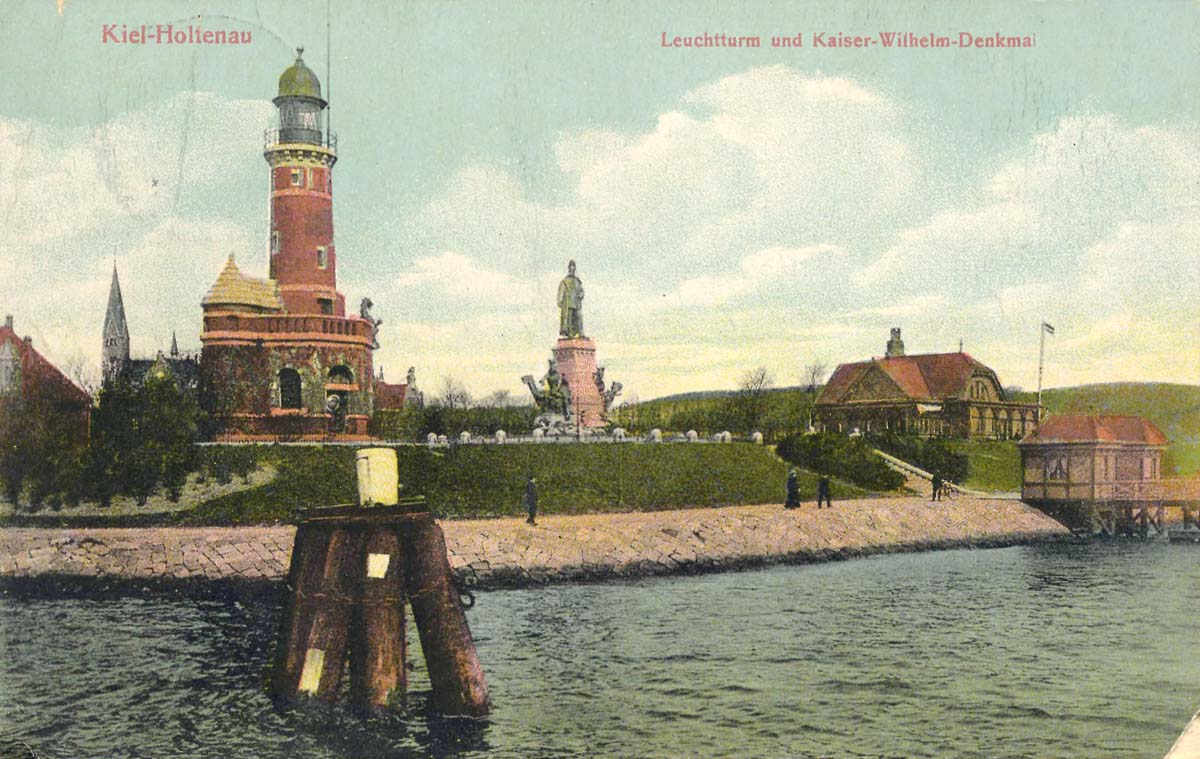 Kiel. Leuchtturm und Kaiser-Wilhelm-Denkmal, 1910