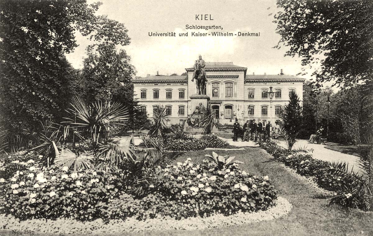 Kiel. Schlossgarten, Universität und Kaiser-Wilhelm-Denkmal