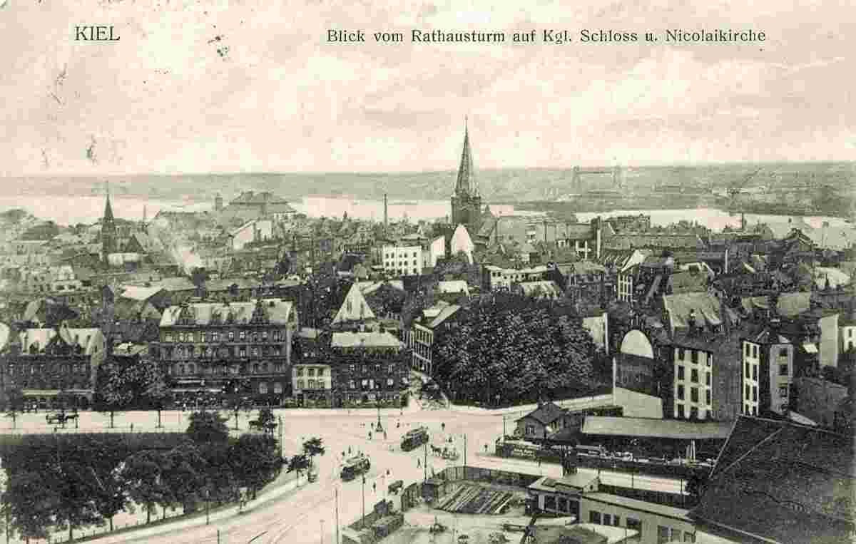 Kiel. Stadtansicht vom Rathausturm