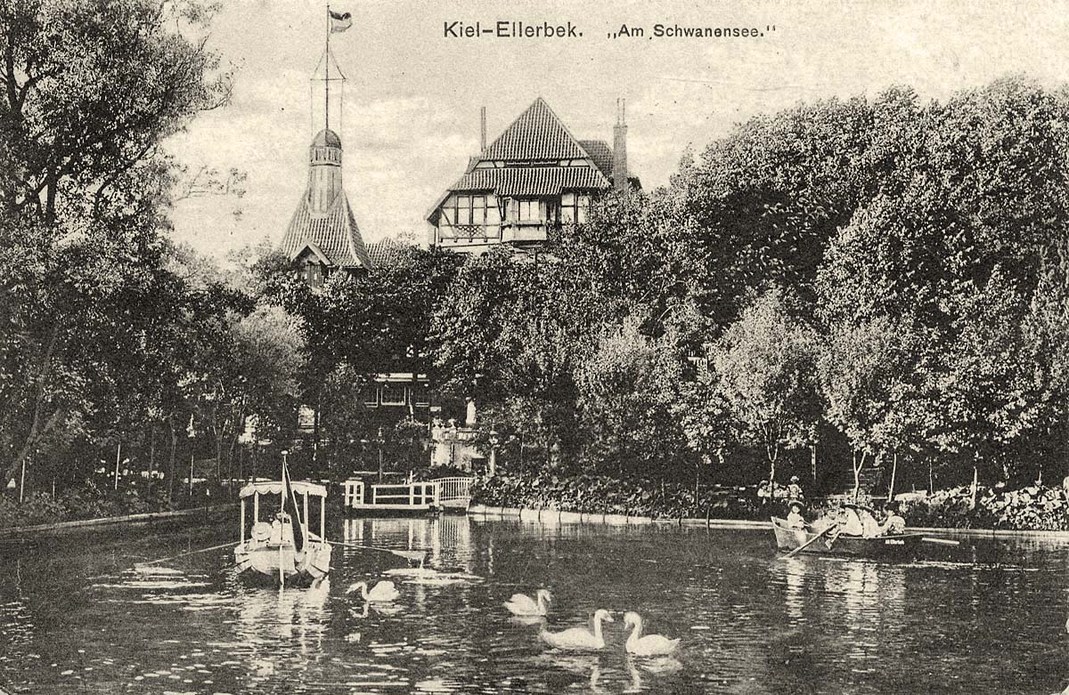 Kiel. Stadtteil Ellerbek, Schwanensee, 1914