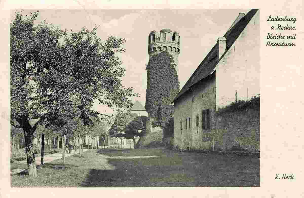 Ladenburg. Bleiche mit Hexenturm, 1950