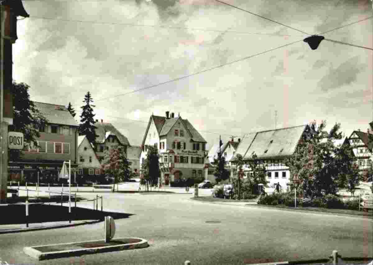 Laichingen. Marktplatz, Post, 1966