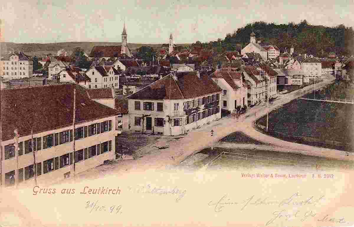 Panorama von Leutkirch im Allgäu, 1899