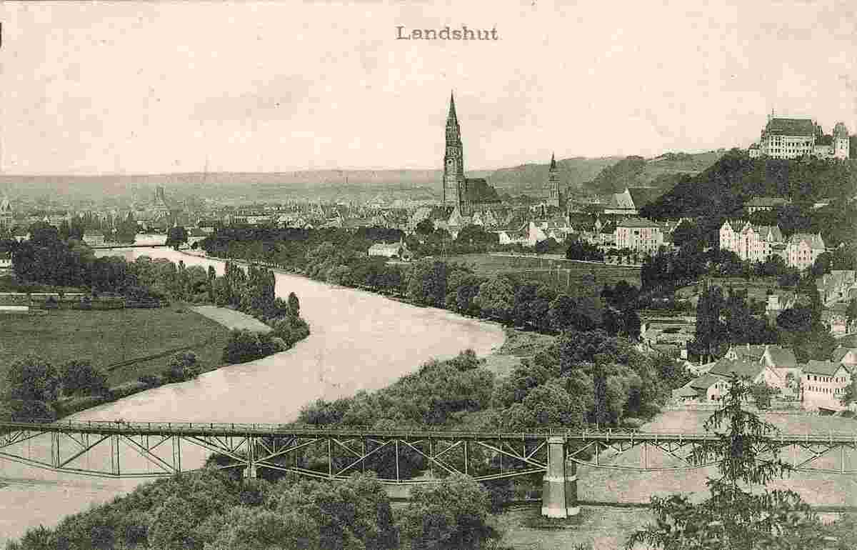Landshut. Panorama von Isar
