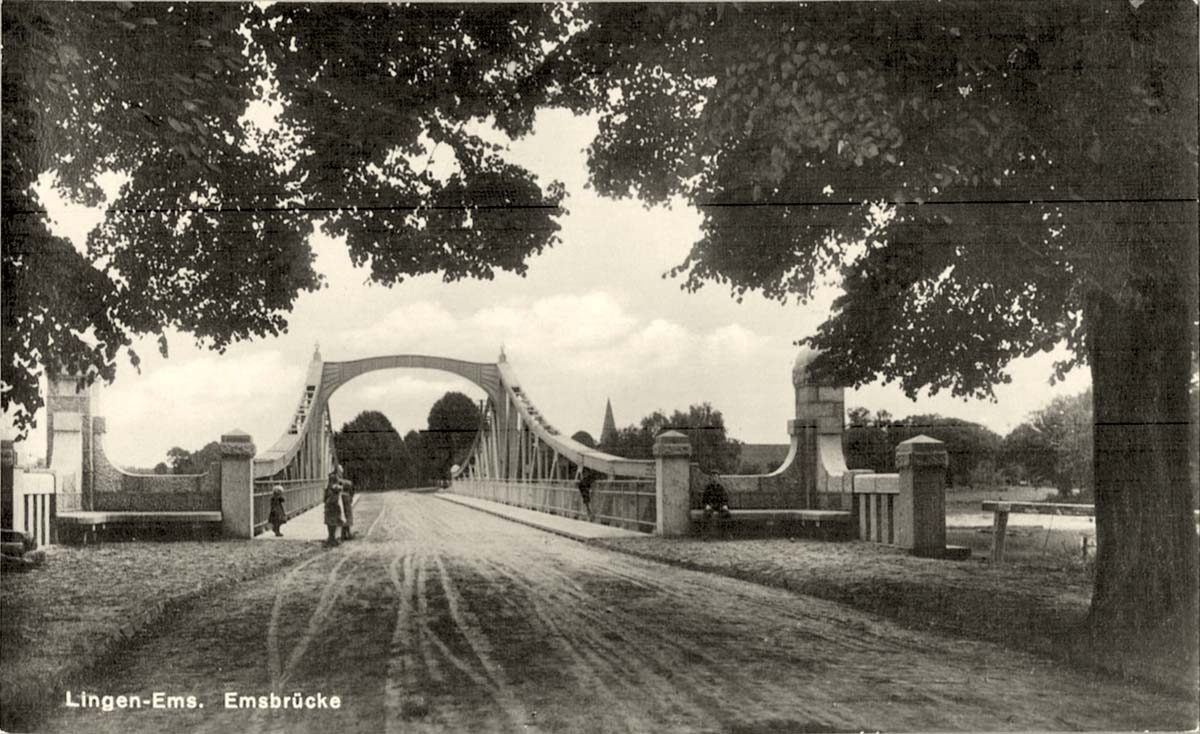Lingen (Ems). Emsbrücke, um 1930