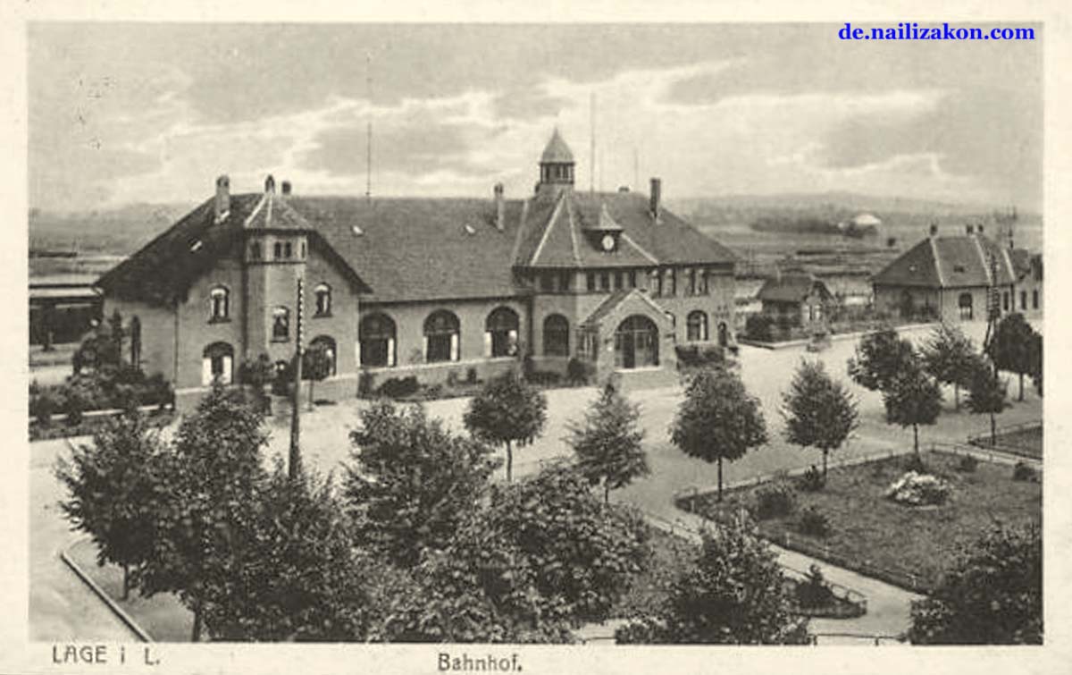Lage (Lippe). Bahnhof, 1917