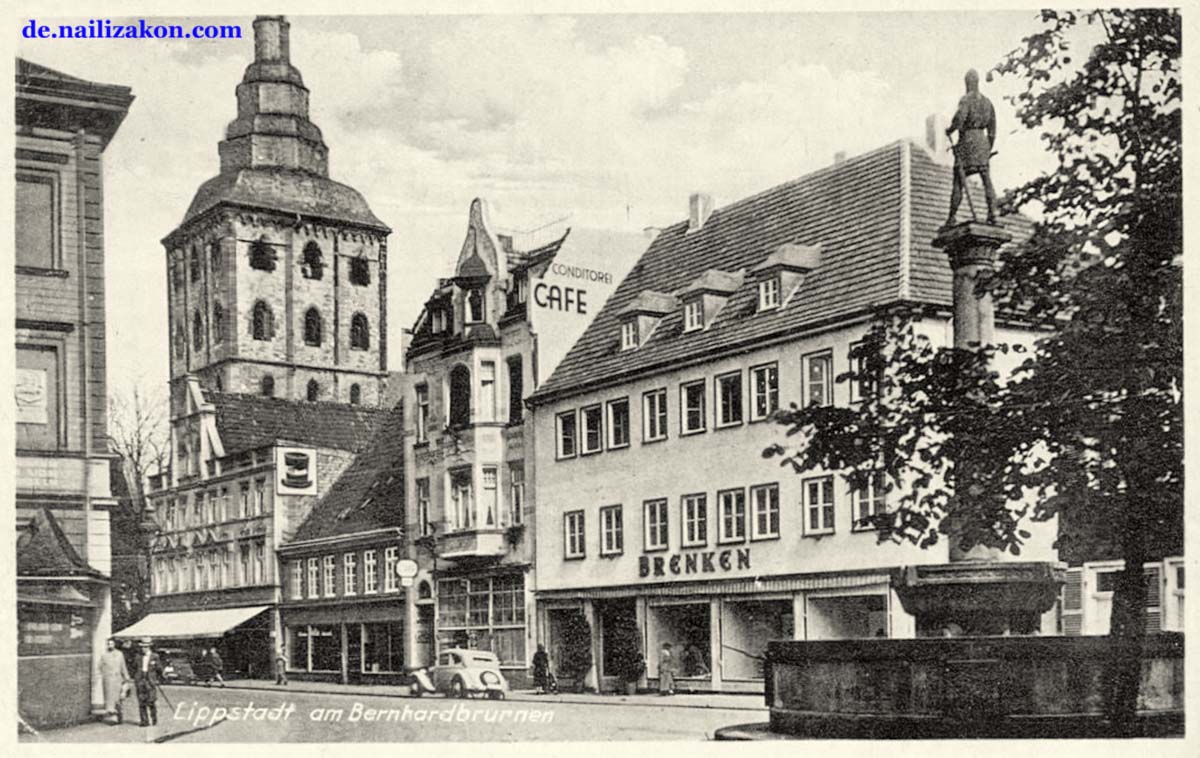 Lippstadt. Bernhardbrunnen, Cafe und Konditorei, 1946