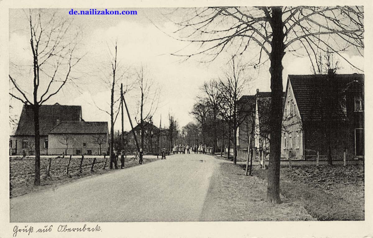 Löhne. Stadtteil Obernbeck - Panorama von Stadtstraße, 1949