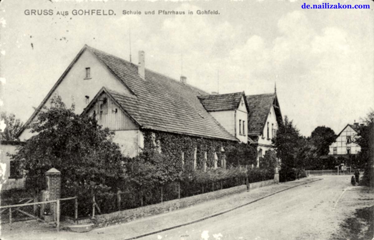 Löhne. Stadtteil Gohfeld - Schule und Pfarrhaus, 1909