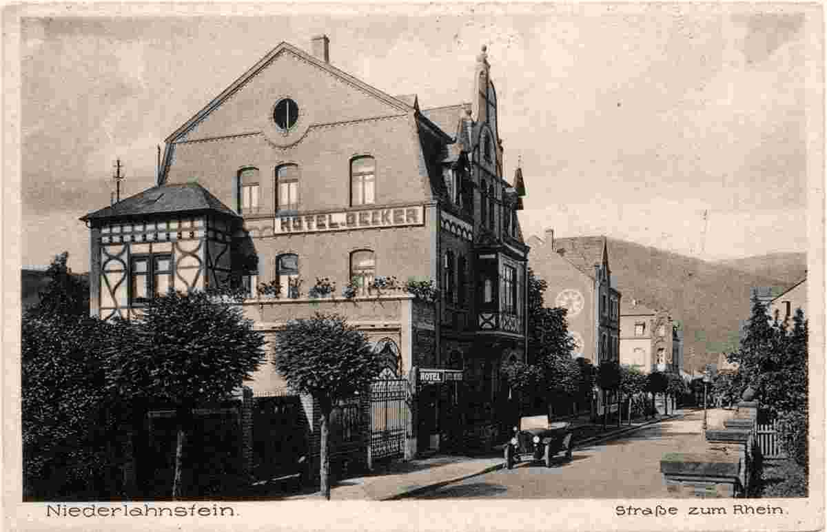Lahnstein. Niederlahnstein - Straße zum Rhein, Hotel Becker