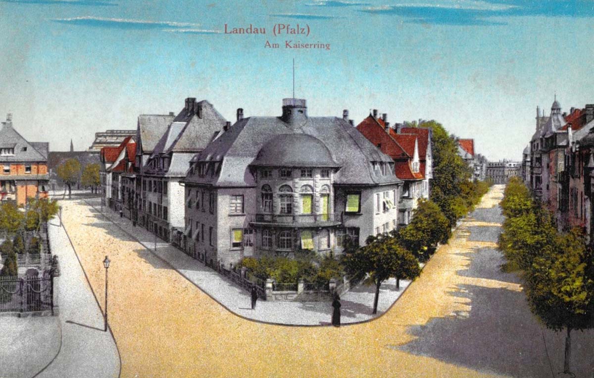 Landau in der Pfalz. Ecke Ostring und Moltkestraße, 1915