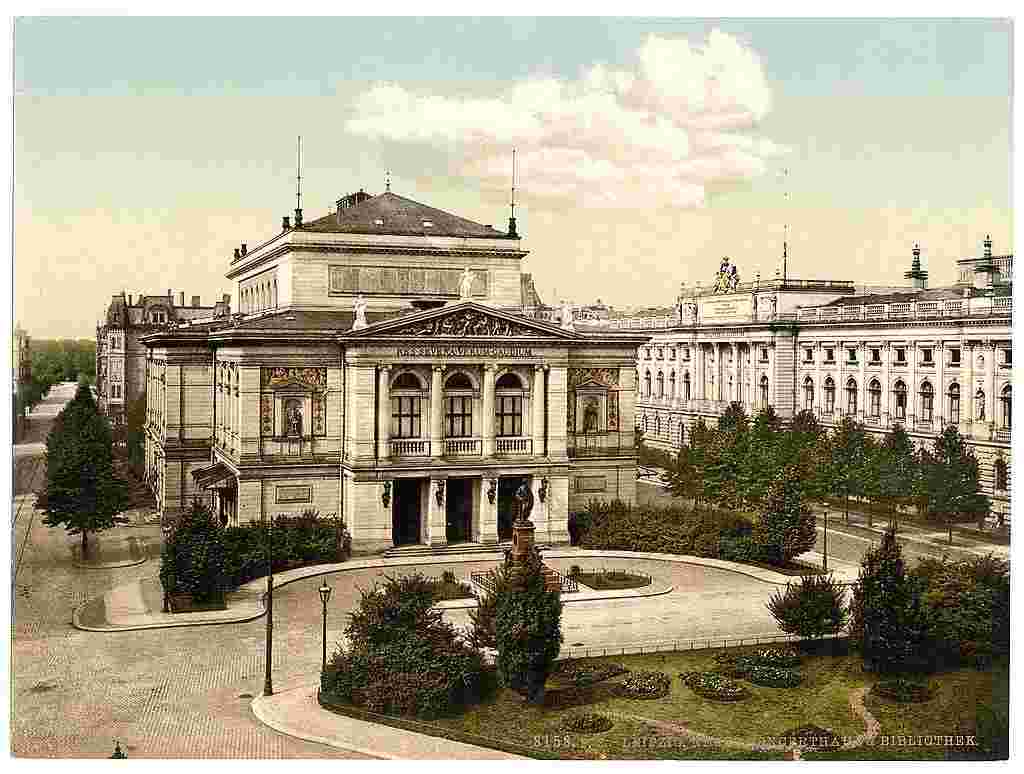 Leipzig. Neuer Konzertsaal und Bibliothek, um 1890