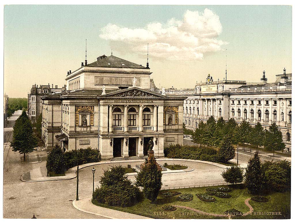 Leipzig. Neuer Konzertsaal und Bibliothek, um 1890