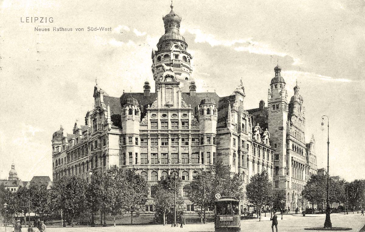 Leipzig. Neues Rathaus von Südwest, 1911