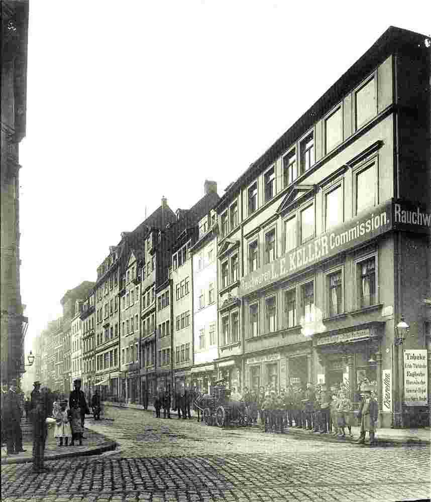 Leipzig. Ritterstraße Ecke Brühl, 1890