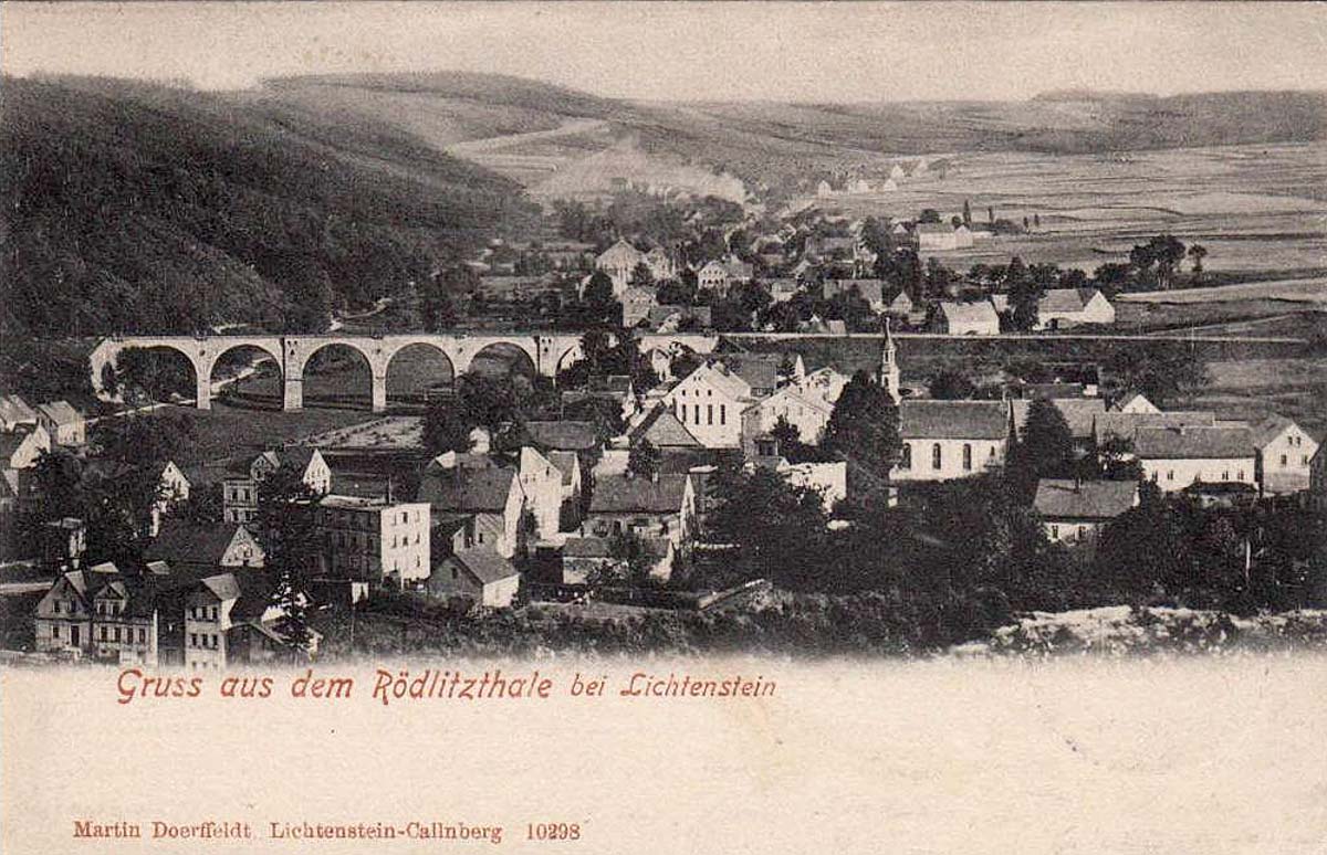 Lichtenstein. Blick auf Rödlitztale, 1904