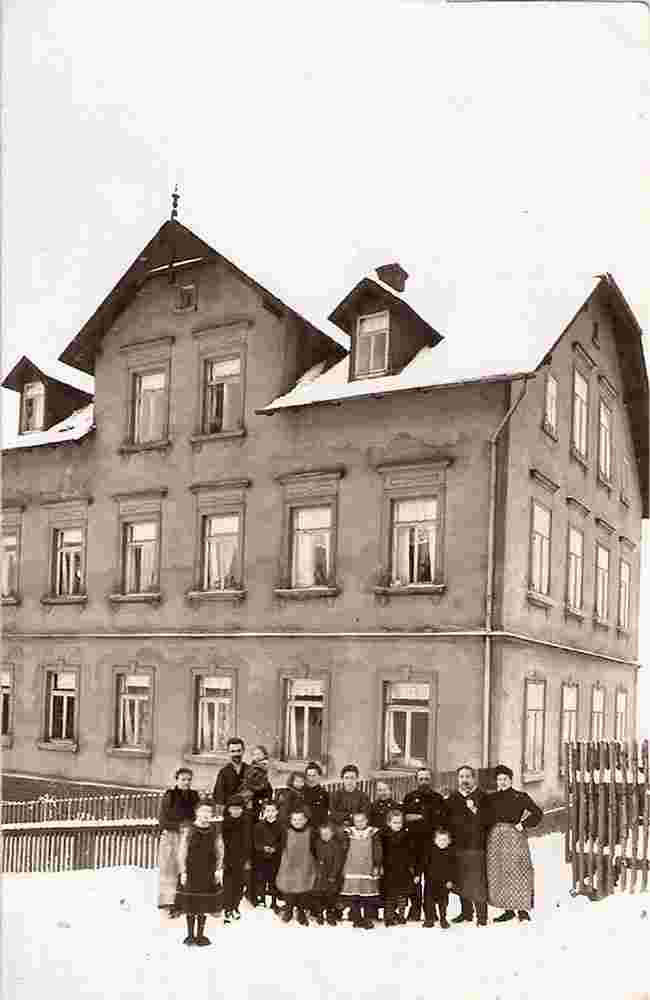 Lichtenstein. Heinrichsort - Blick auf Wohnhaus, 1909