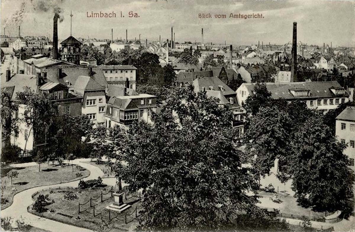 Limbach-Oberfrohna. Blick vom Justizgebäude, 1921