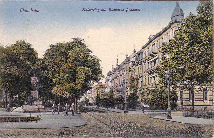Mannheim. Kaiserring mit Bismarck Denkmal, 1910