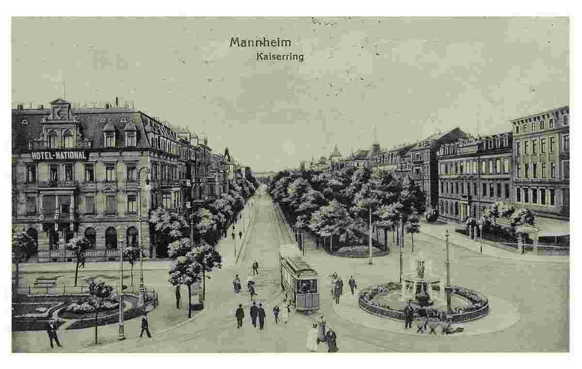 Mannheim. Kaiserring, Hotel National, 1920