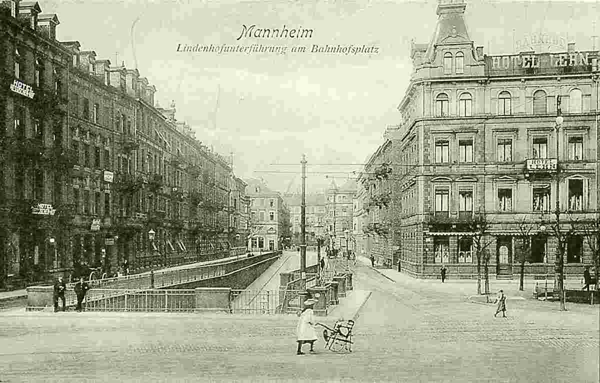 Mannheim. Lindenhof Unterführung, 1906