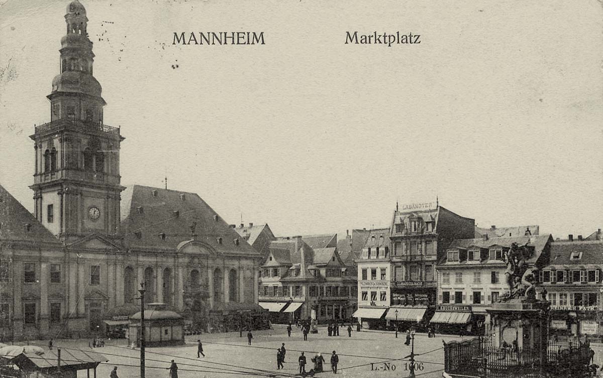 Mannheim. Marktplatz, 1909