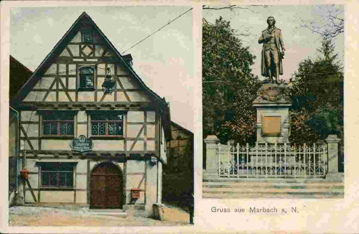 Marbach. Schiller Geburtshaus, Denkmal, 1912