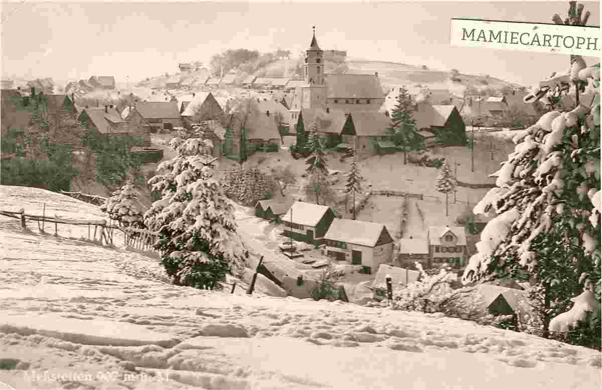 Panorama von Meßstetten im Winter, 1943
