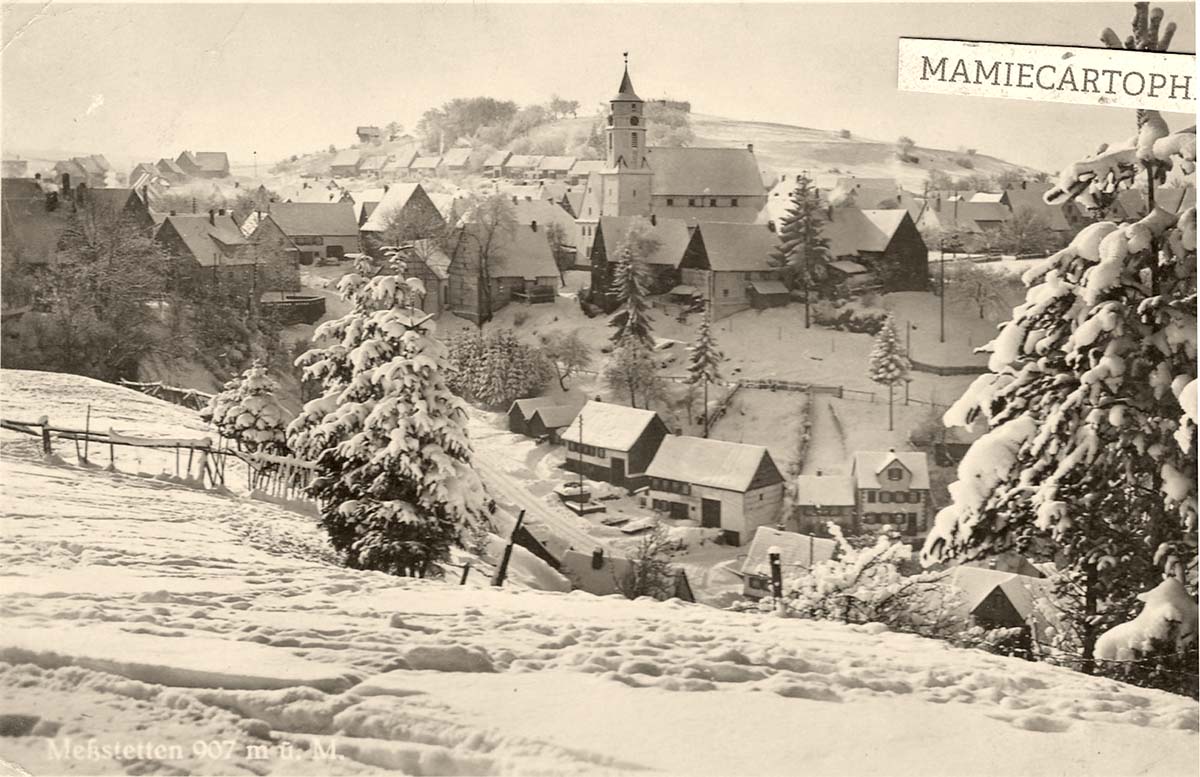 Panorama von Me�stetten im Winter, 1943