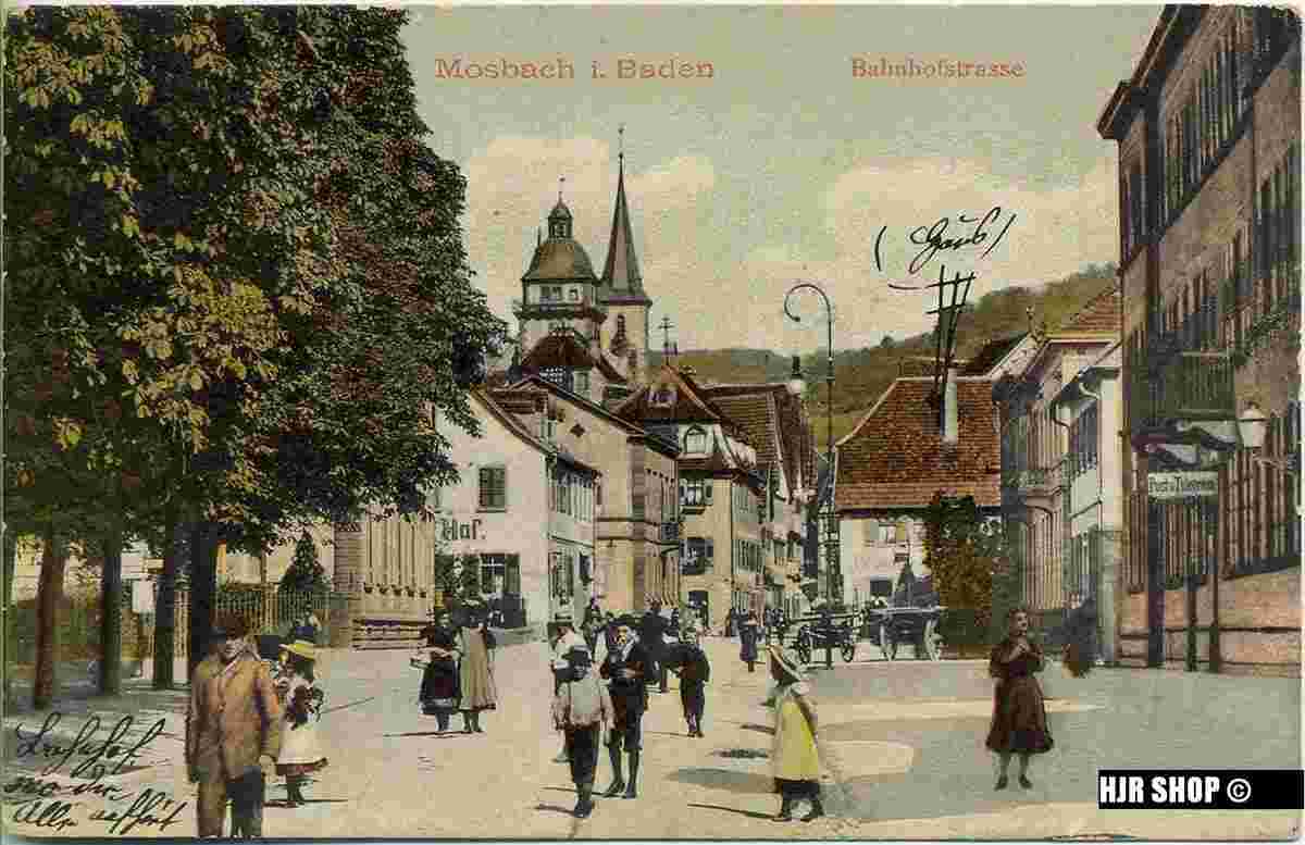 Mosbach. Bahnhofstraße, zwischen 1910 und 1920
