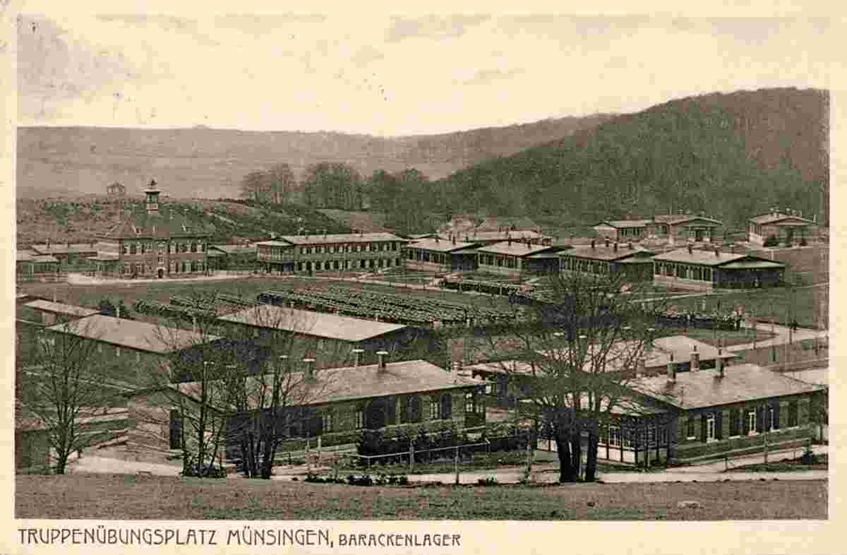 Münsingen. Truppenübungsplatz, Barackenlager, 1914