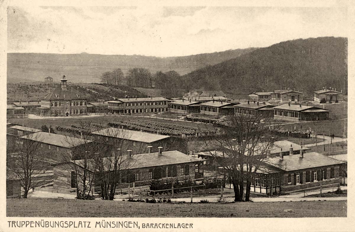 M�nsingen (Reutlingen). Truppen�bungsplatz, Barackenlager, 1914