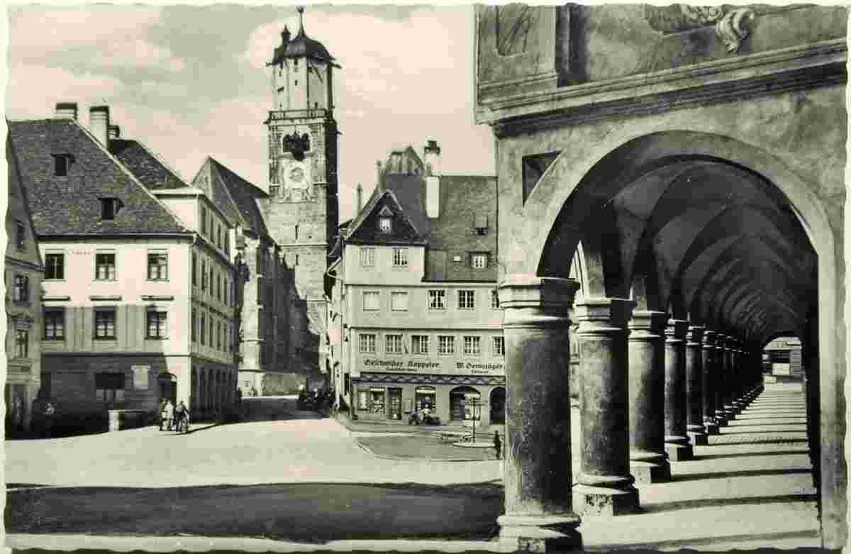 Memmingen. Marktplatz mit St Martinskirche
