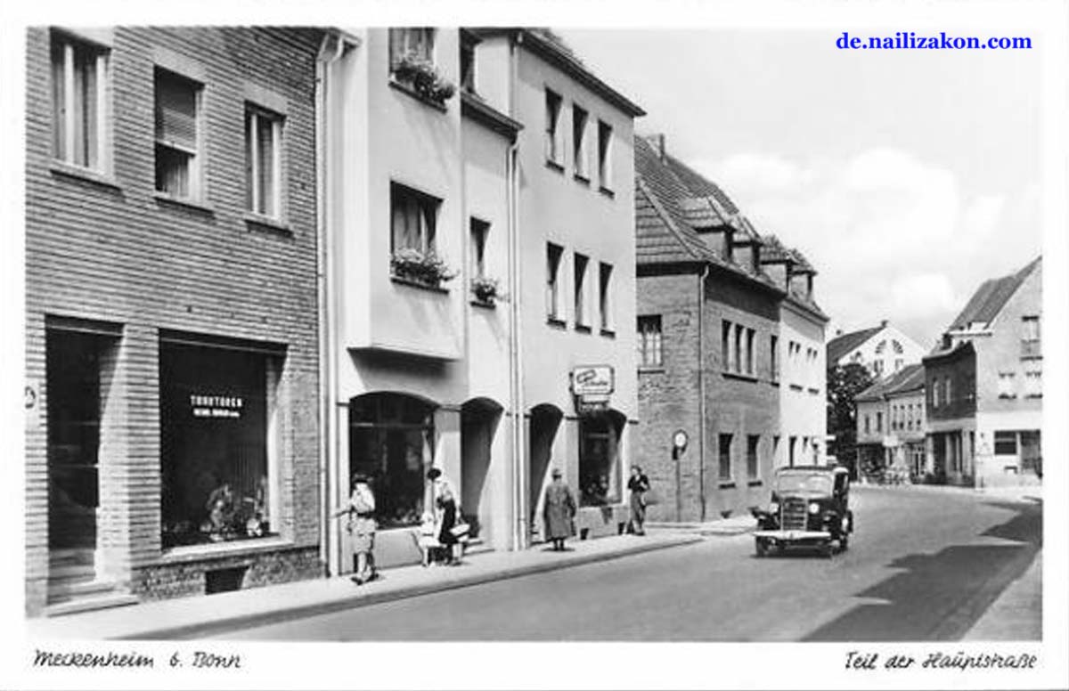 Meckenheim. Hauptstraße mit Geschäften