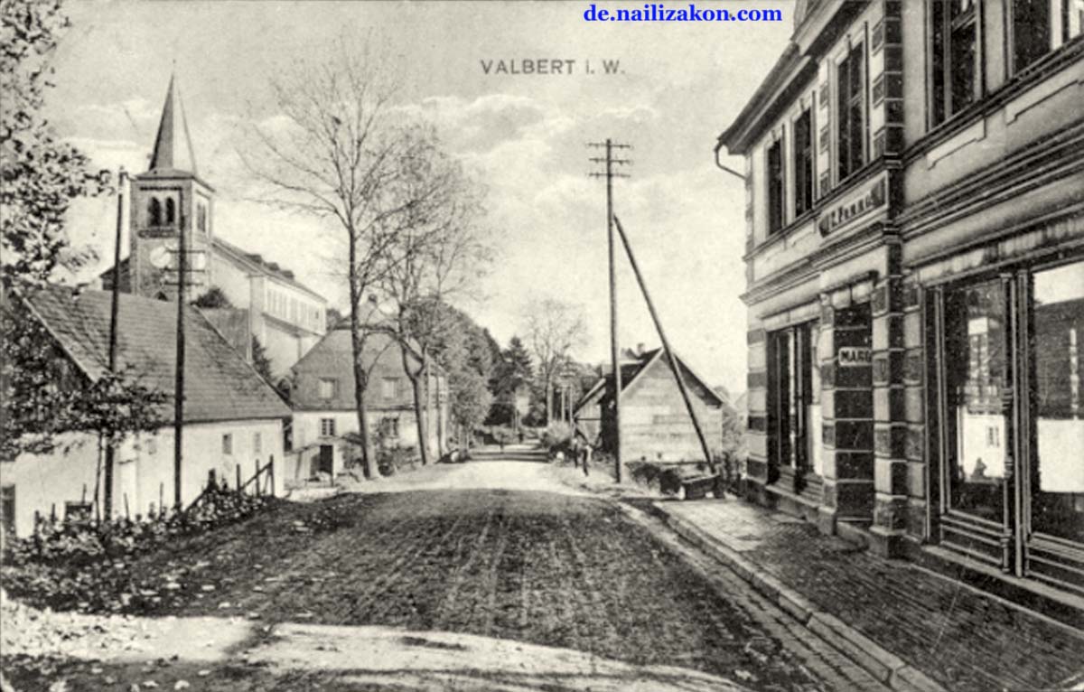 Meinerzhagen. Ortsteil Valbert - Panorama von Stadtstraße, 1928
