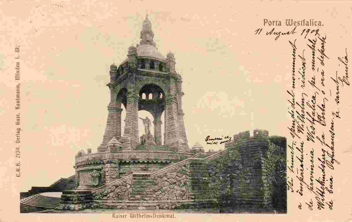 Minden. Porta Westfalica, Kaiser Wilhelm Denkmal, 1902