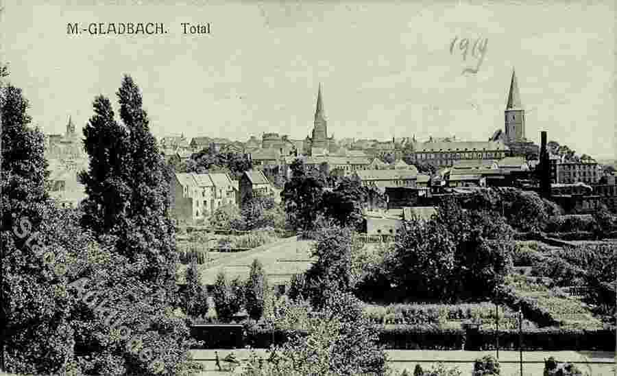 Mönchengladbach. Panorama der Stadt, 1919