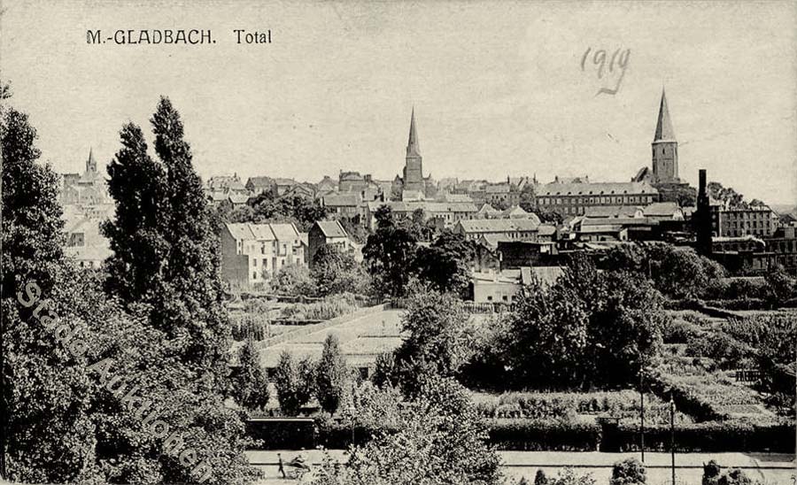 Mönchengladbach. Panorama der Stadt, 1919