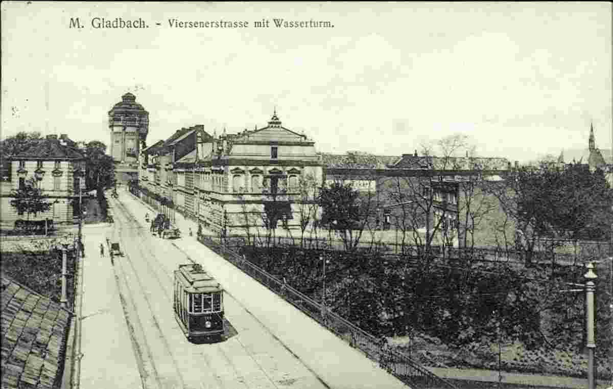 Mönchengladbach. Viersener Straße mit Wasserturm, 1912