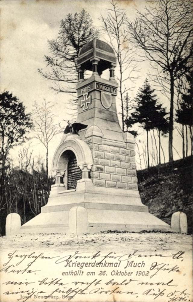 Much. Kriegerdenkmal, enthüllt am 26. Oktober 1902